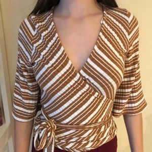 BRAND NEW WITH TAGS Nordstrom Striped Wrap Top